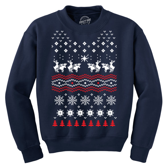 Humping Moose Funny Ugly Christmas Holiday Xmas Sweatshirt Offensive Party Tee