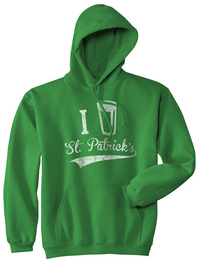 I Beer St Patricks Hoodie Funny Saint Paddy Day Irish Hooded Sweatshirt