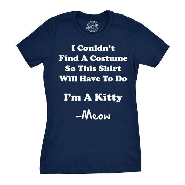Women's I'm A Kitty Meow Halloween Costume T Shirt Funny Cat Shirt For Women