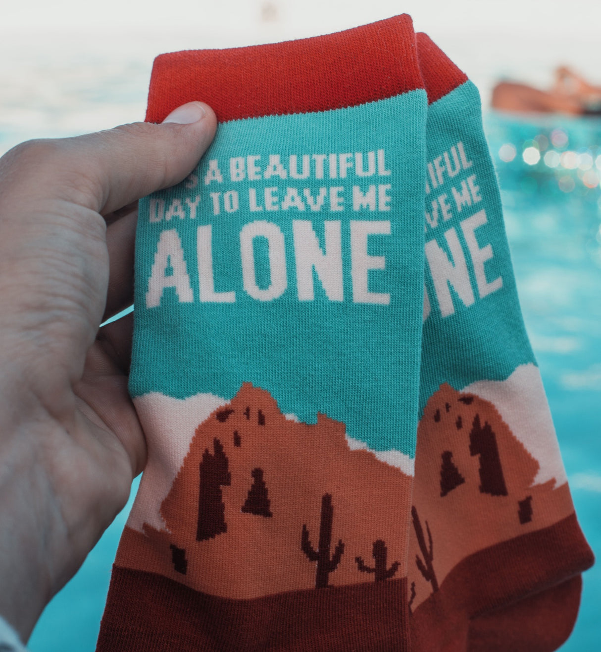Women's It's A Beautiful Day To Leave Me Alone Socks Funny Desert Camping Graphic Footwear