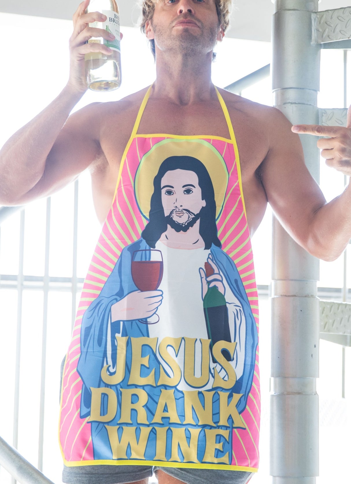 Jesus Drank Wine Apron