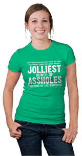 Womens Jolliest Bunch of A-Holes Tshirt Funny Christmas Sarcastic For Ladies