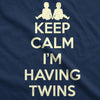 Maternity Keep Calm I'm Having Twins T Shirt Cute Funny Pregnancy Announcement Tee