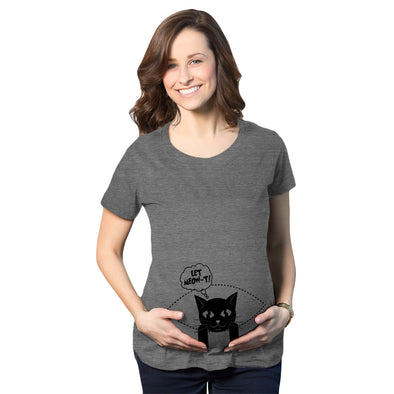 Womens Let MeowT Maternity TShirt Funny Cat Lady Pet Lover Pregnancy Tee