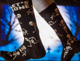 Women's Let's Bone Socks Funny Halloween Party Skeleton Graphic Novelty Vintage Footwear