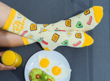 Women's Let's Get Toasted Socks Funny Boozy Brunch Breakfast Drunk Graphic Novelty Footwear