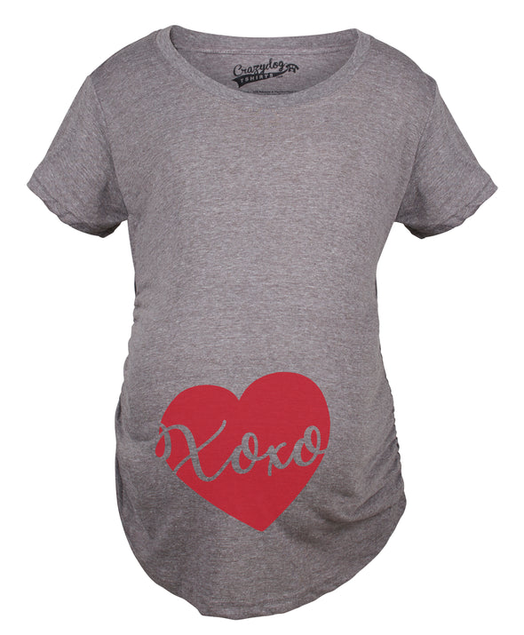 Maternity Xoxo Script Heart Cute Pregnancy Announcement T shirt
