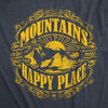 Womens Mountains Are My Happy Place Cool Vintage Hiking Camping T shirt Graphic