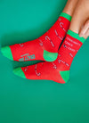 Women's Naughty Nice I Tried Socks Funny Christmas List Good Bad Graphic Footwear