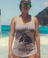 Womens Shady Beach Funny Tees Sleeveless Tops Gym Workout Lifting Novelty Fitness Tank