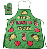 Peace Love Tacos Oven Mitt + Apron