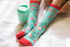 Women's Peppurrmint Meowcha Socks Funny Pet Cat Kitty Animal Lover Christmas Coffee Mocha Footwear