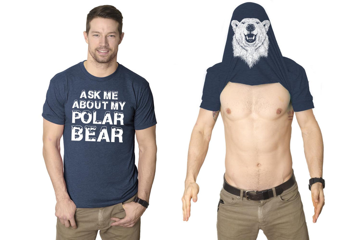 Ask Me About My Polar Bear Flip Men's Tshirt