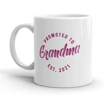 Promoted To Grandma 2021 Mug Funny New Baby Family Graphic Coffee Cup-11oz