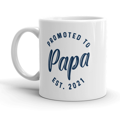 Promoted To Papa 2021 Mug Funny New Baby Family Graphic Coffee Cup-11oz
