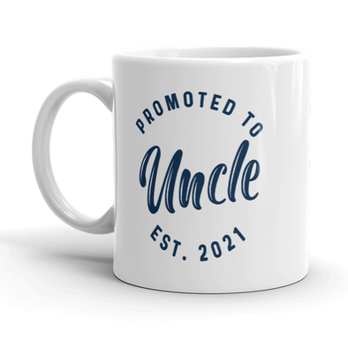 Promoted To Uncle 2021 Mug Funny New Baby Family Graphic Coffee Cup-11oz
