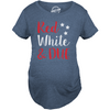 Maternity Red White And Due Pregnancy Tshirt Cute Patriotic Baby Tee For Baby Bump