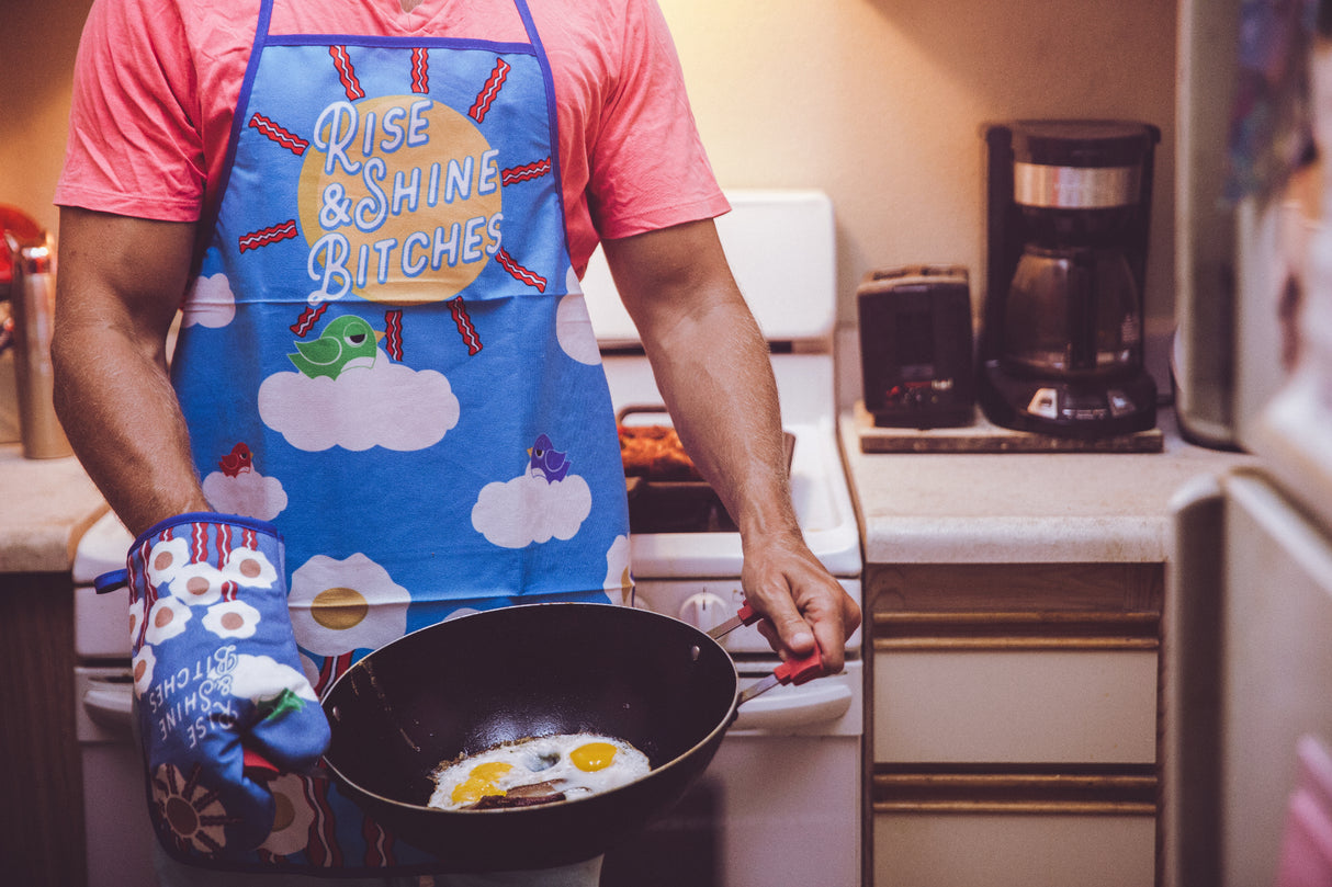 Rise And Shine Bitches Oven Mitt + Apron