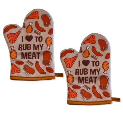 I Love To Rub My Meat Oven Mitt