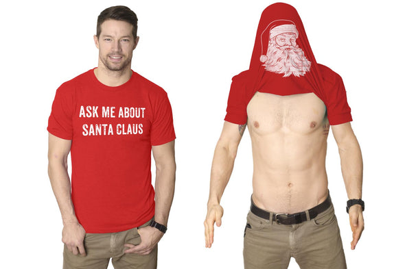 Ask Me About Santa Claus Flip Men's Tshirt