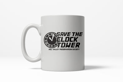 Save The Clocktower Funny Vintage Film Ceramic Coffee Drinking Mug  - 11oz