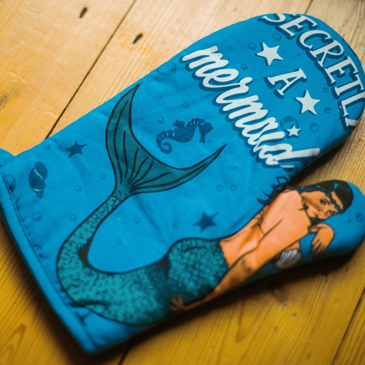 Secretly A Mermaid Oven Mitt Funny Sea Ocean Princess Novelty Kitchen Glove