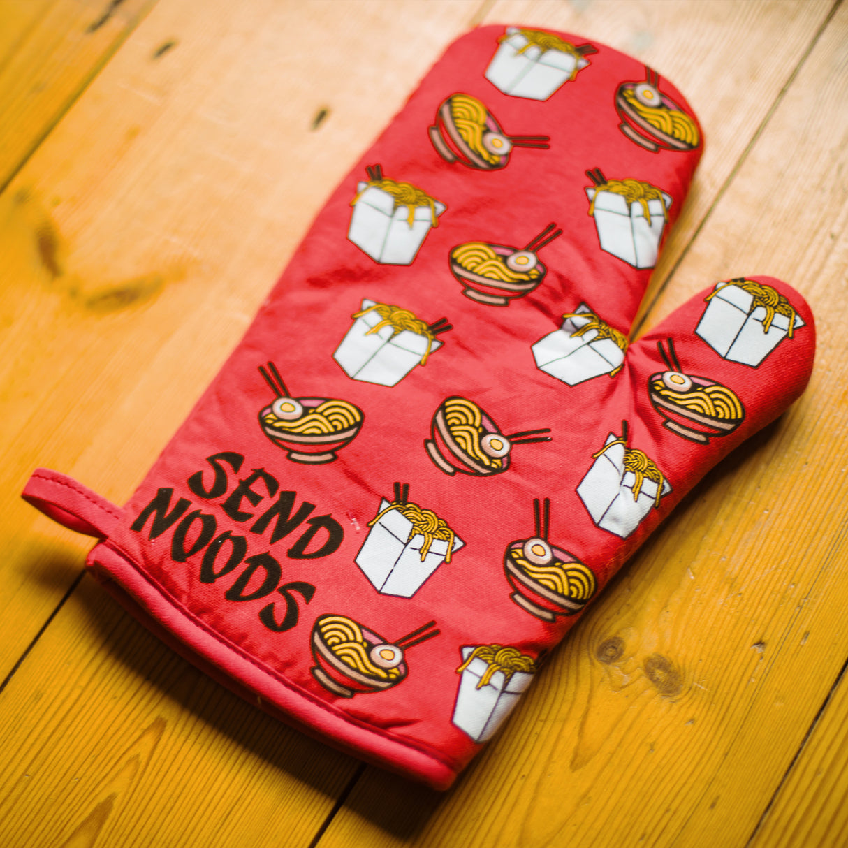 Send Noods Oven Mitt Funny Noodles Ramen Lo Mein Graphic Novelty Chef Kitchen Glove