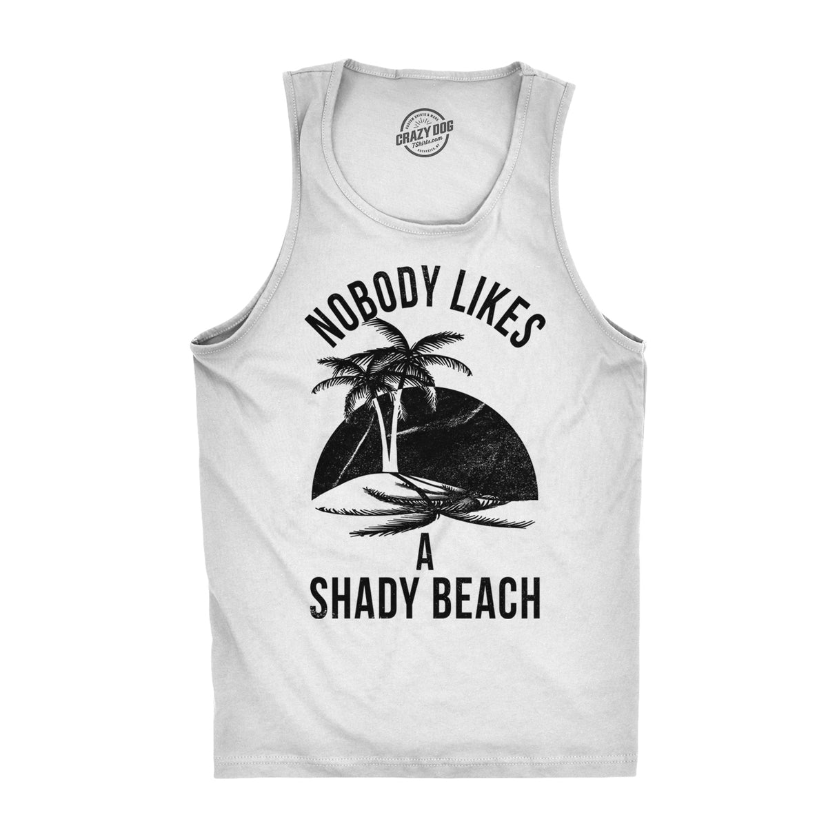 Mens Shady Beach Funny Cool Tees Sleeveless Gym Workout Novelty Fitness Tanktop