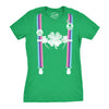Womens Rainbow Suspenders Funny Saint Patricks Day Shamrock St Pattys T Shirt
