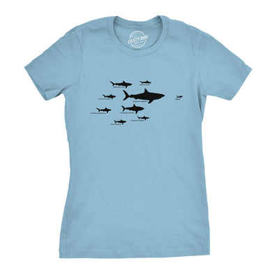 Women's Shark Hierarchy Chart T Shirt Funny Science Ocean Tee For Guys