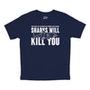 Youth Sharks Will Kill You Funny Shark T shirt Sarcasm Novelty Offensive Shirts