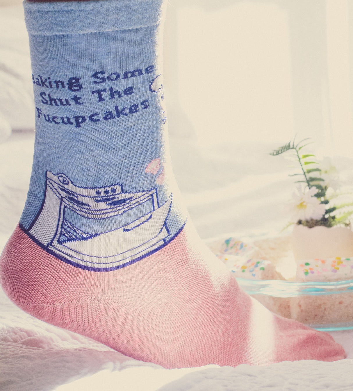 Women's Baking Some Shut The Fucukcakes Socks Hilarious Funny Baking Cupcakes Novelty Footwear