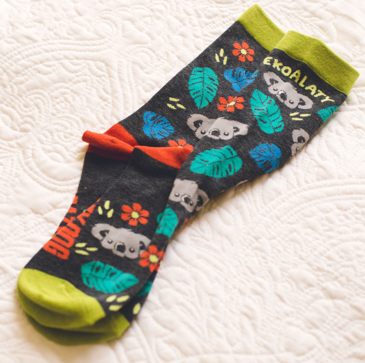 Women's Ekoalaty Socks Funny Equality Koala Bear Promote Peace Novelty Graphic Footwear