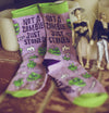 Women's Not A Zombie Just Stoned Socks Funny Halloween 420 High Marijuana Novelty Footwear