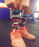 Men's Merica Socks Funny 4th Of July Independence Day USA Eagle Novelty Footwear