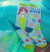 Women's Salty Bitch Socks Funny Mermaid Ocean Vacation Sea Hilarious Saying Footwear
