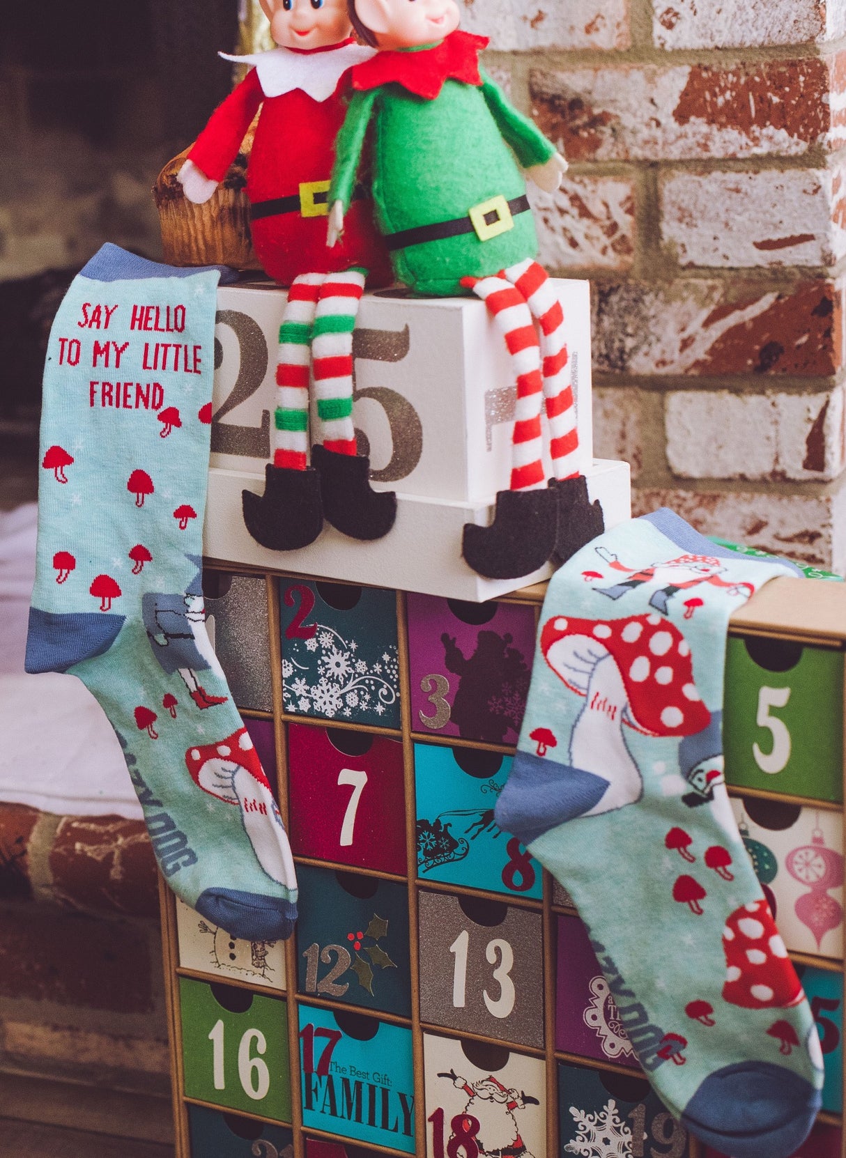 Women's Say Hello To My Little Friend Socks Funny Mushroom Gnome Novelty Fantasy Fairy Tale Footwear