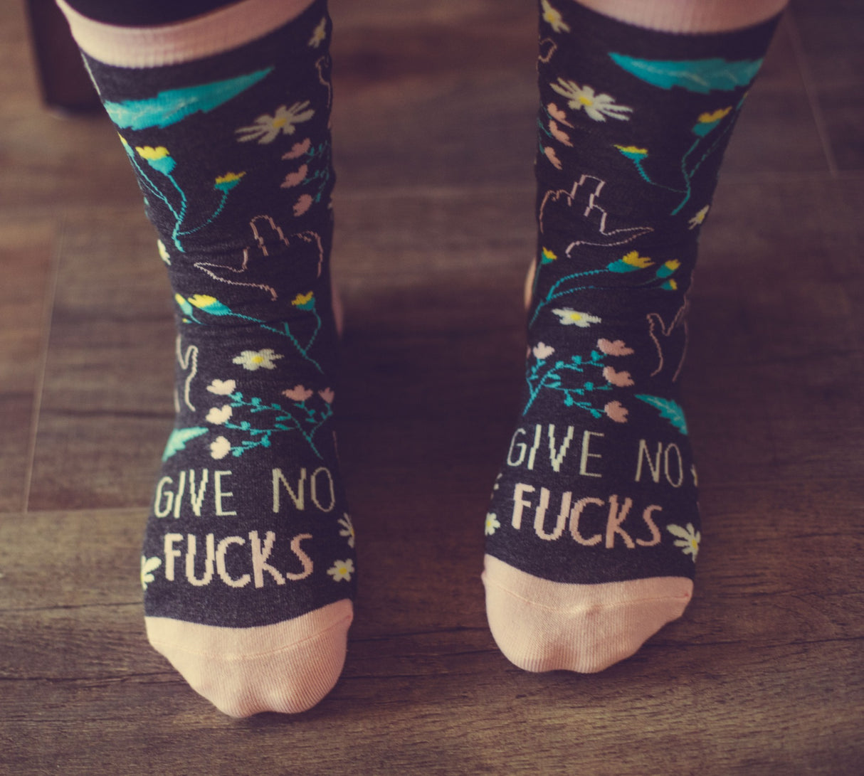 Women's Take No Shit Give No Fucks Socks Funny Badass Empowerment Novelty Graphic Footwear