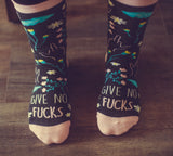 Women's Take No Shit Give No Fucks Socks Funny Badass Empowerment Novelty Graphic Footwear