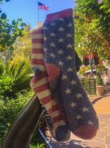 Women's Stars And Stripes Socks Festive 4th Of July Independence Day Patriot Footwear