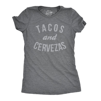 Womens Tacos and Cervezas Funny T shirts Cool Vintage Graphic Tee Cute Saying