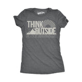 Womens Think Outside No Box Necessary Funny Cool Camping Graphic Funny T Shirt