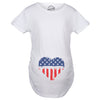 Maternity USA Heart American Flag Announcement Funny Pregnancy T shirt