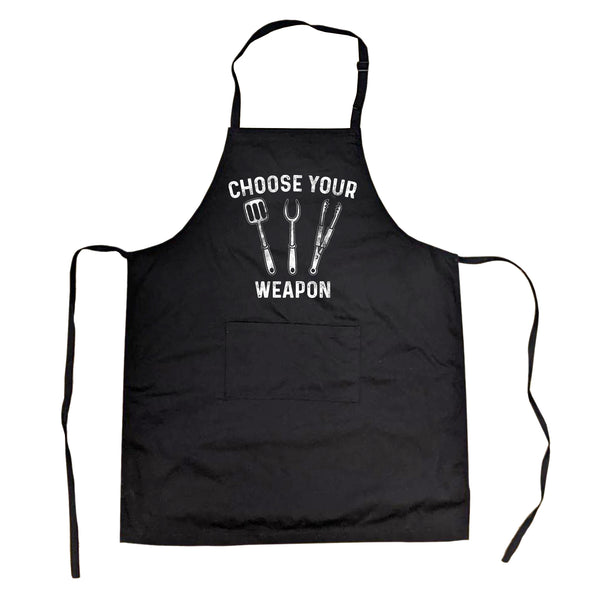 Choose Your Weapon Cookout Apron Funny Barbeque Tools Cookout Gear Graphic Smock