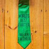 World's Best Farter I Mean Father Necktie Novelty Neckties for Men Farting Funny Ties Fart Tie