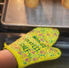 World's Okayest Chef Oven Mitt Funny Cooking Floral Kitchen Glove Gag Gift