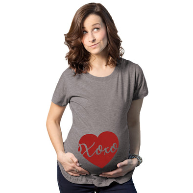 Maternity Xoxo Script Heart Cute Pregnancy Announcement T shirt