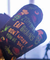 Zombies Eat Brains Don't Worry You're Safe Oven Mitt Funy Halloween Undead Sarcastic Kitchen Glove